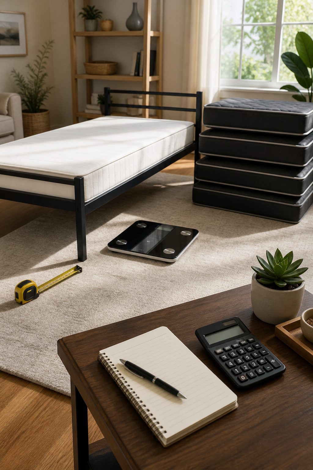 Close-up of a heavy duty twin bed frame showcasing its weight capacity label
