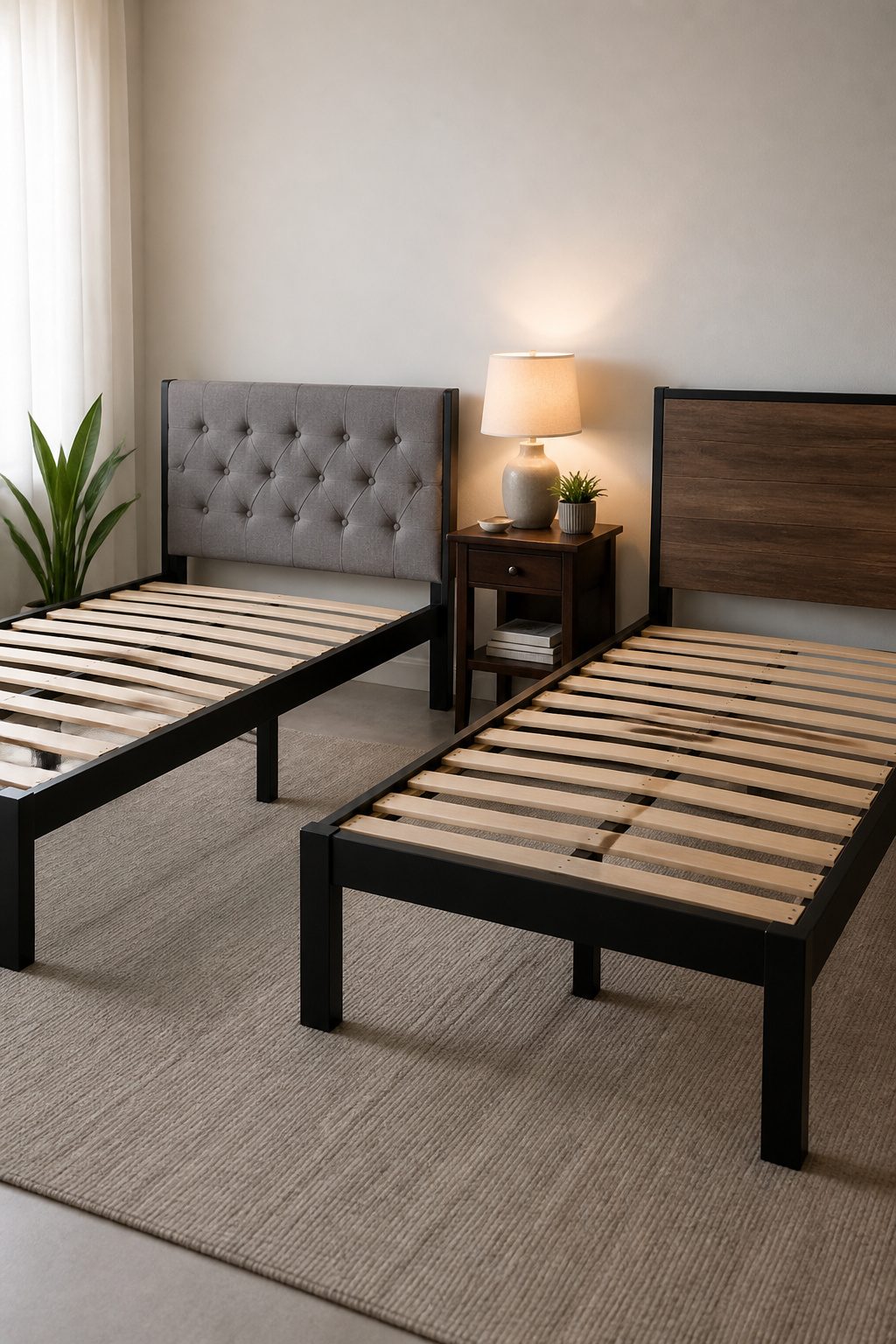 Illustration of features to consider when buying a twin XL bed frame